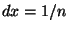 $dx=1/n$