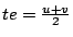 $ te=\frac{u+v}{2}$