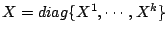 $ X=diag\{X^1,\cdots,X^k\}$